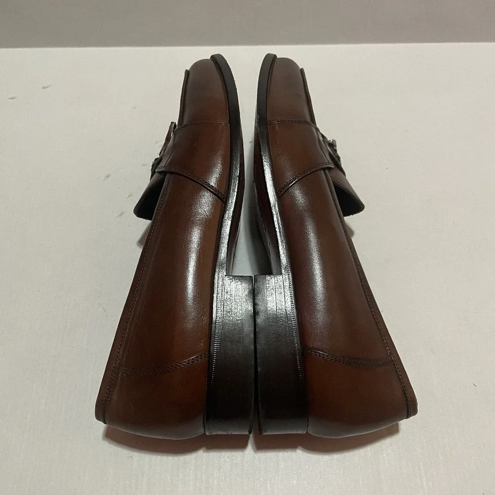 E.T. Wright Men's Brown Leather Kiltie Tassel Loafers Made In Italy Size 11 XW
